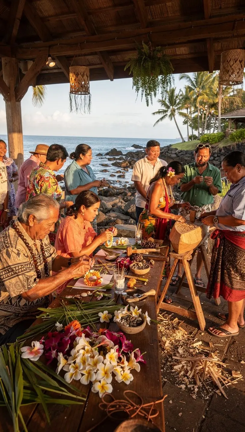 Семья, наслаждающаяся пляжным отдыхом на фоне океана.